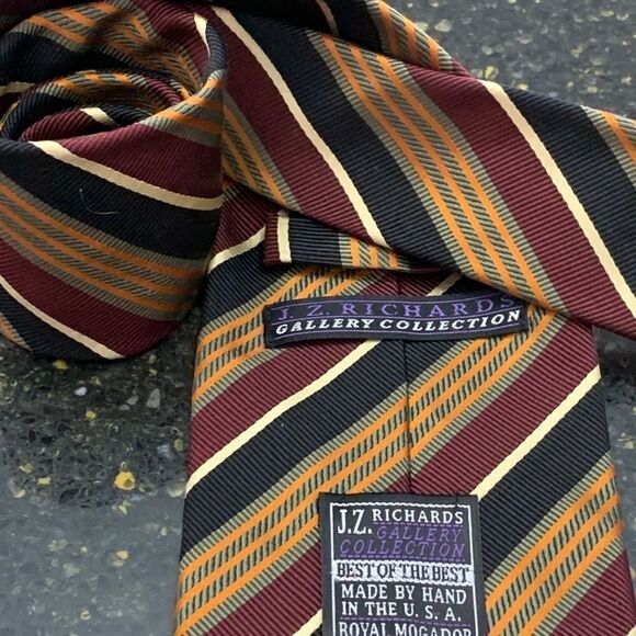 J. Z. Richards Best of the Best Striped Silk Tie. - Picture 1 of 8